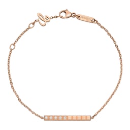 12950839 - Ice Cube Pure Bracelet, Ethical Rose Gold, Half-Set Diamonds