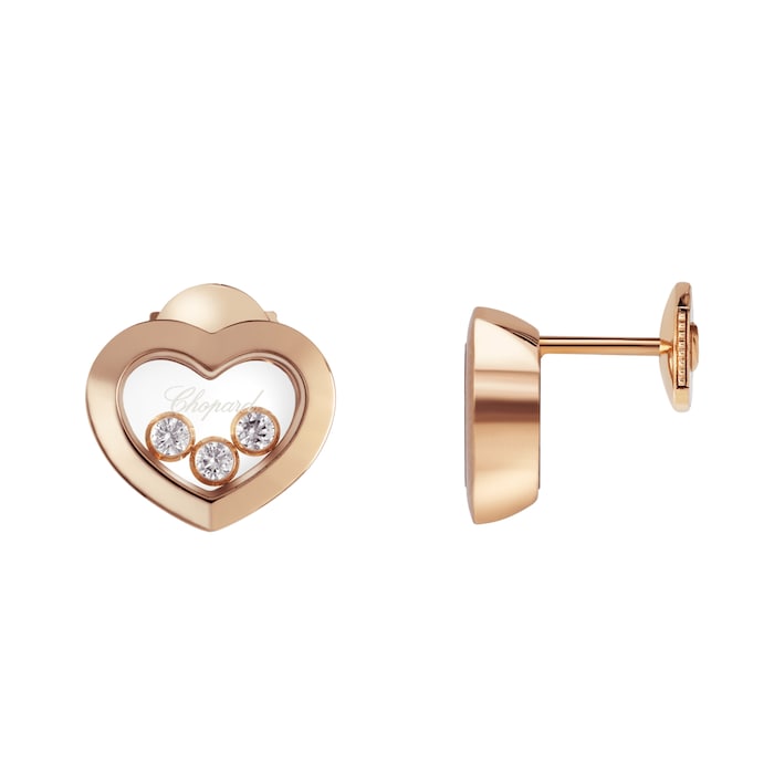 Chopard Happy Diamonds Icons Rose Gold Diamond Earrings