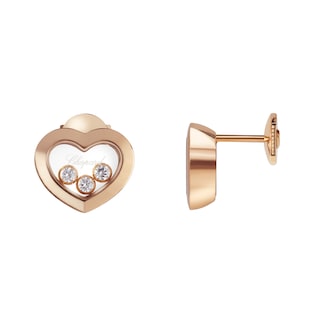 Chopard Happy Diamonds Icons Rose Gold Diamond Earrings