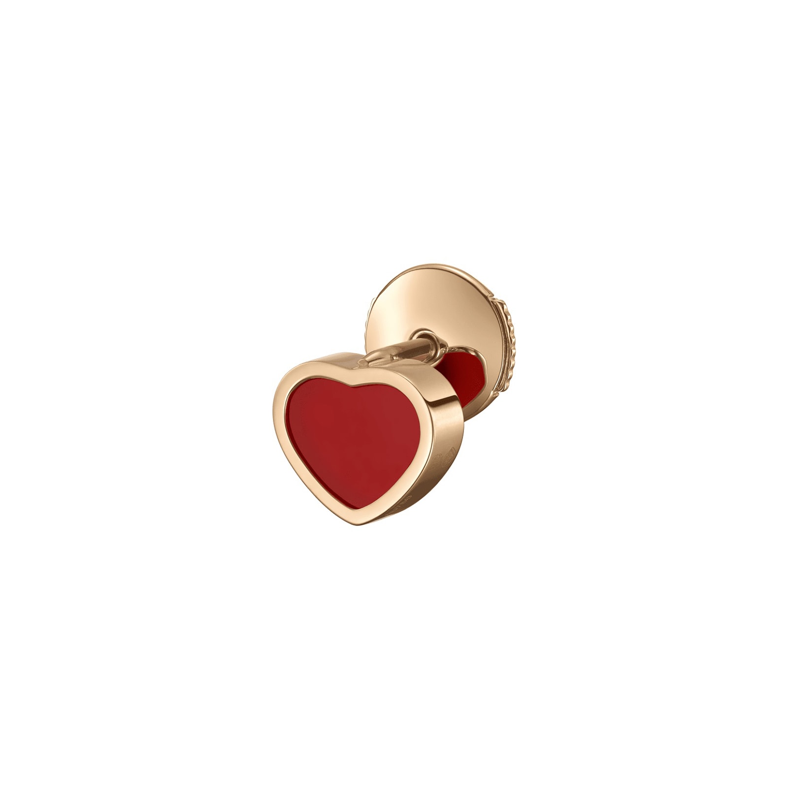 Chopard Happy Hearts Rose Gold Red Single Earring 83A086 5802