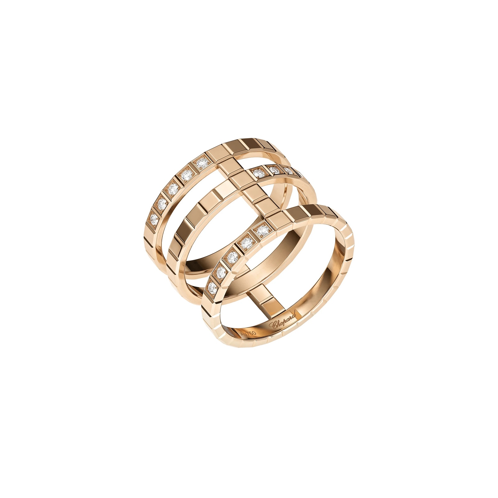 Chopard Ice Cube Ring Ethical Rose Gold Diamonds 827007 5010