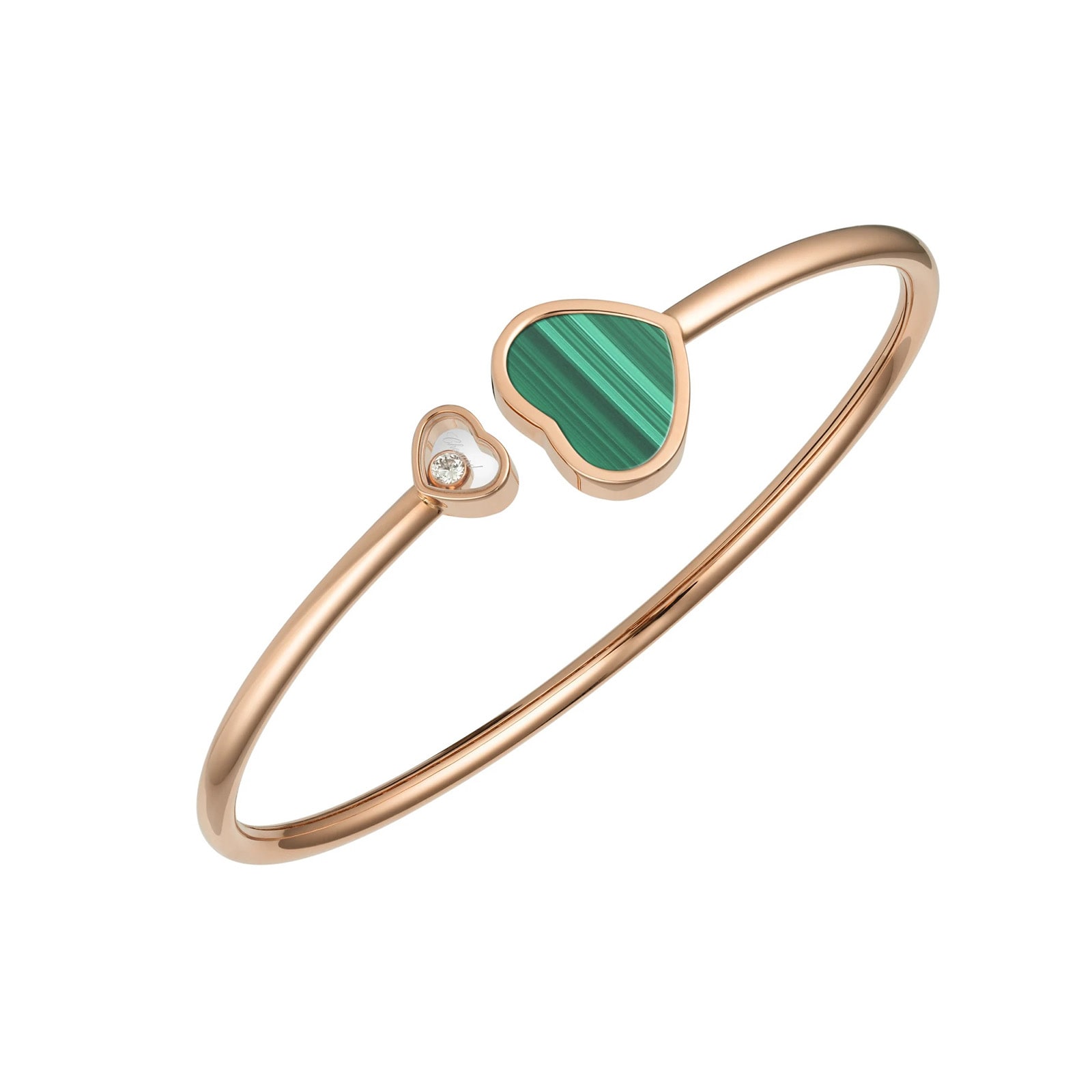 Chopard Happy Hearts Rose Gold Bangle - Green