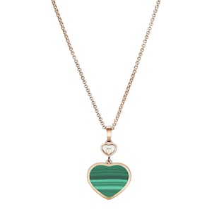 Chopard Happy Hearts Rose Gold Pendant - Green