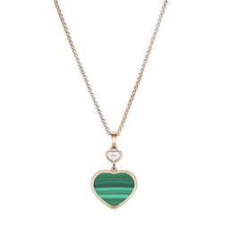 12950928 - Happy Hearts Rose Gold Pendant - Green