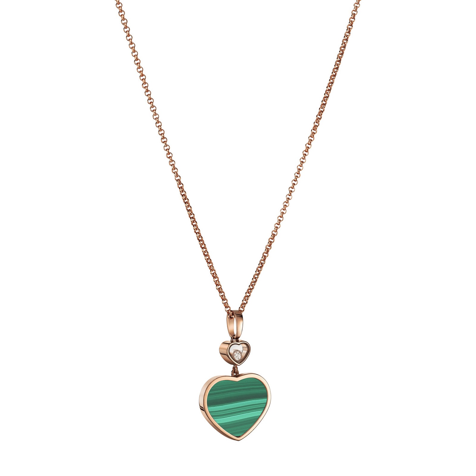 Chopard Happy Hearts Rose Gold Pendant - Green