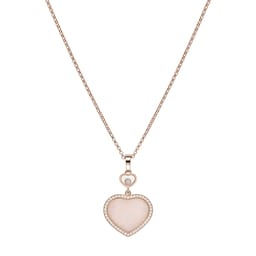 12950930 - Happy Hearts Rose Gold Pendant - Pink Diamond