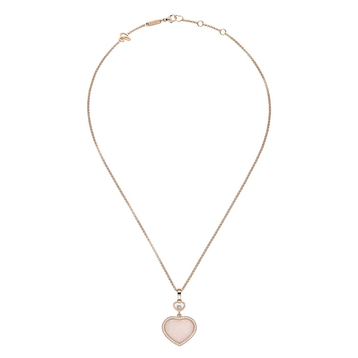 Chopard Happy Hearts Rose Gold Pendant - Pink Diamond