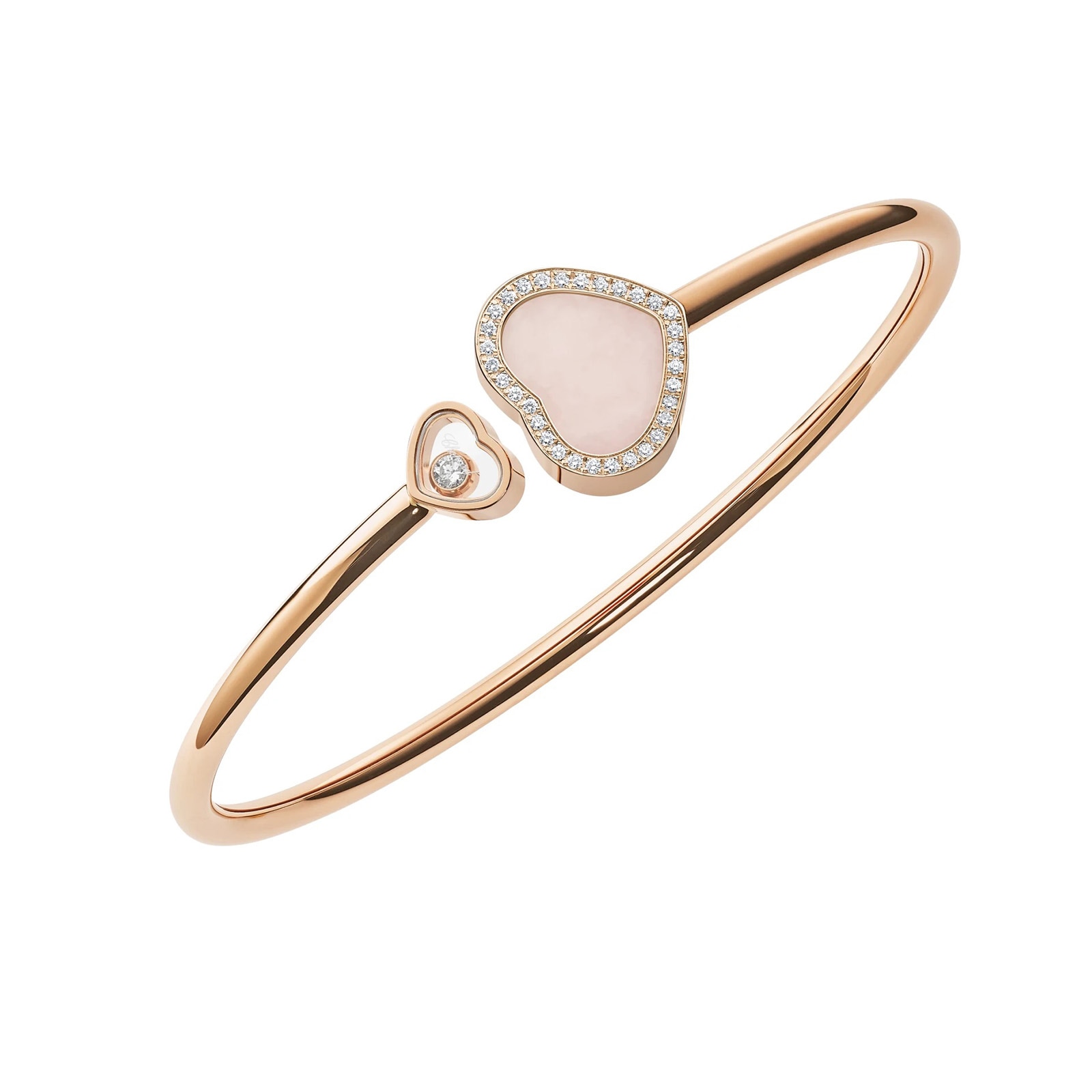 Chopard Happy Hearts Rose Gold Bangle Pink Diamond 85A074 5623 Mappin and Webb