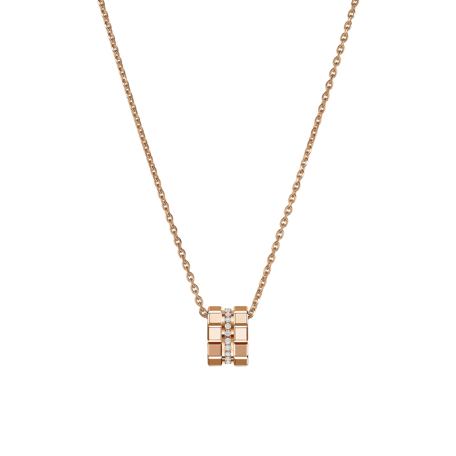 Ice Cube Pendant Ethical Rose Gold Diamonds