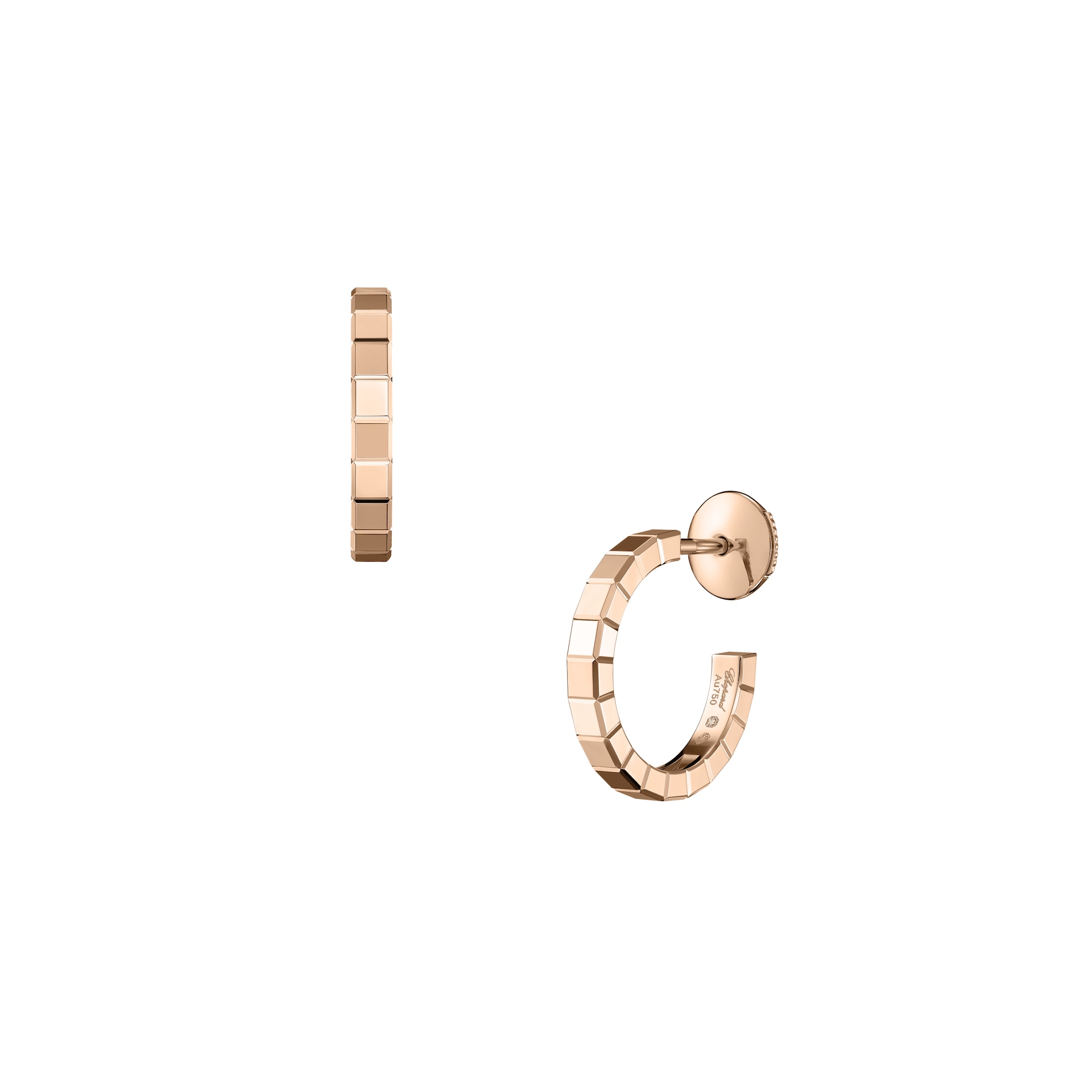 Chopard Ice Cube Rose Gold Hoop Earring Chopard Ice Cube Rose Gold Hoop Earring