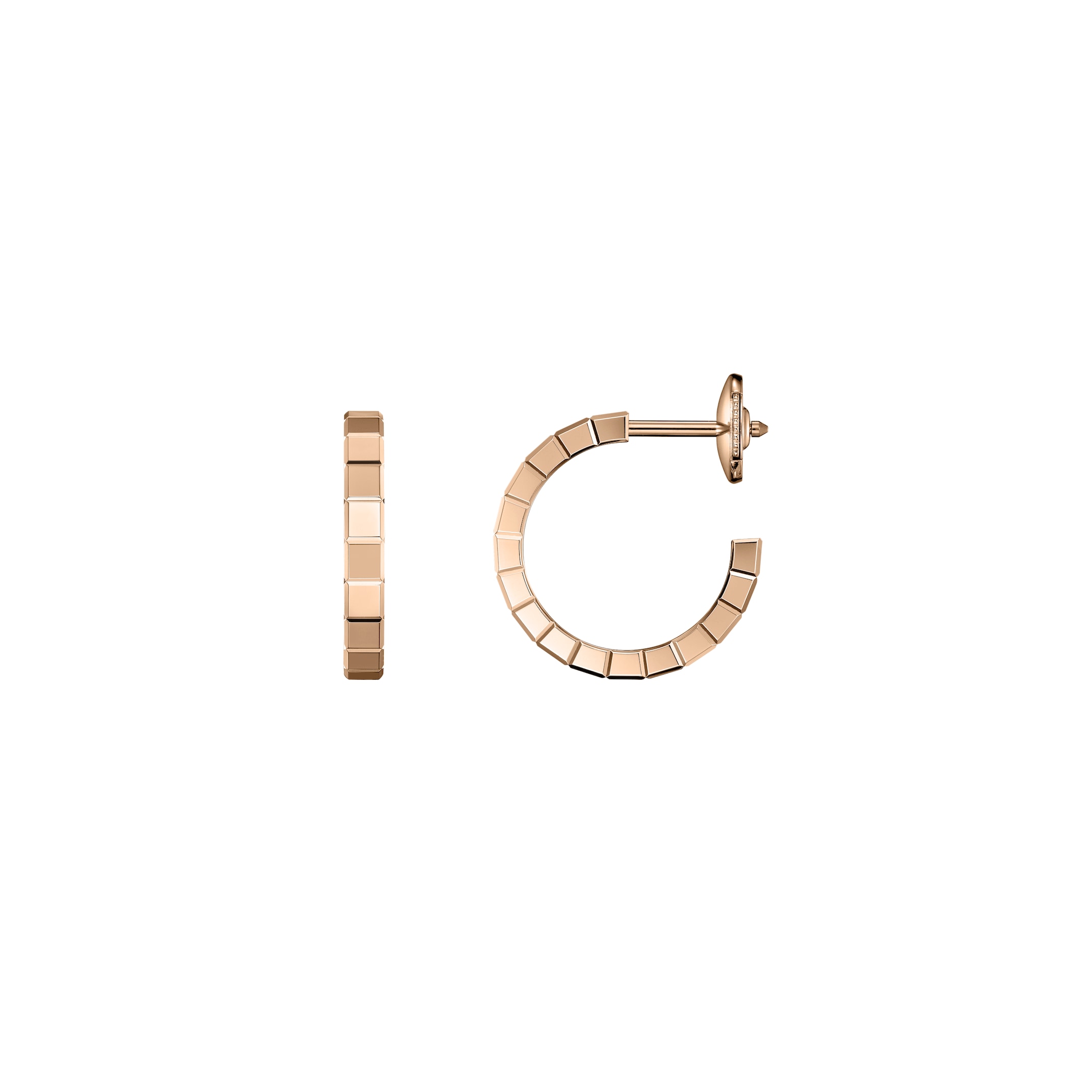 Chopard Ice Cube Rose Gold Hoop Earring Chopard Ice Cube Rose Gold Hoop Earring