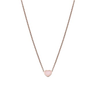 Chopard My Happy Hearts Necklace, Ethical Rose Gold, Pink Opal