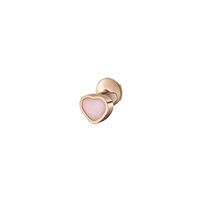 Chopard My Happy Hearts Single Earring, Ethical Rose Gold, Pink Opal