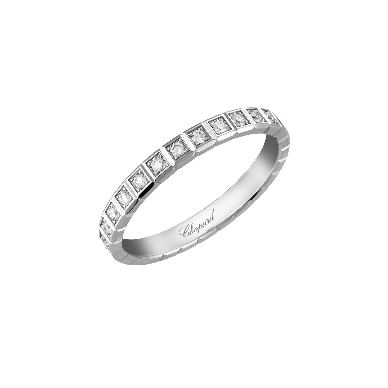 Chopard Ice Cube Ring, ethical white gold, full-set diamonds