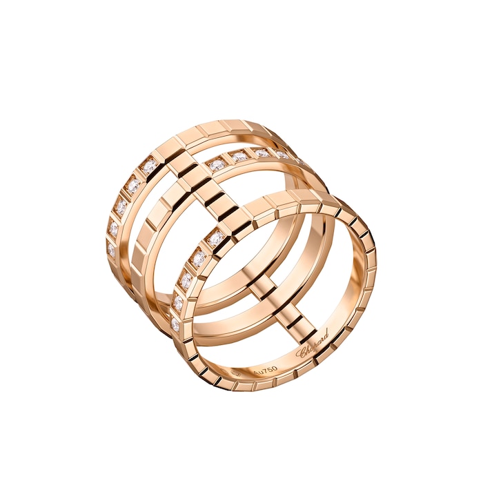 Chopard Ice Cube Ring, ethical rose gold, diamonds