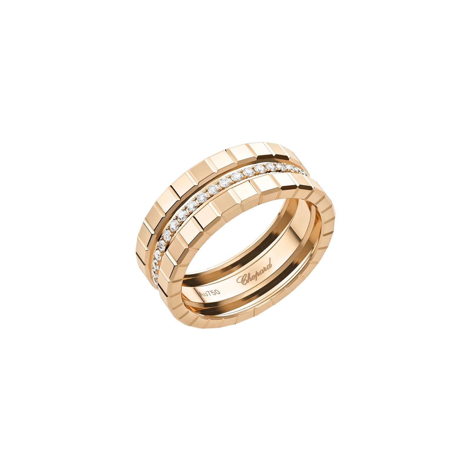 Chopard Ice Cube Ring, Ethical Rose Gold, Diamonds - Size 53 Chopard Ice Cube Ring, Ethical Rose Gold, Diamonds - Size 53