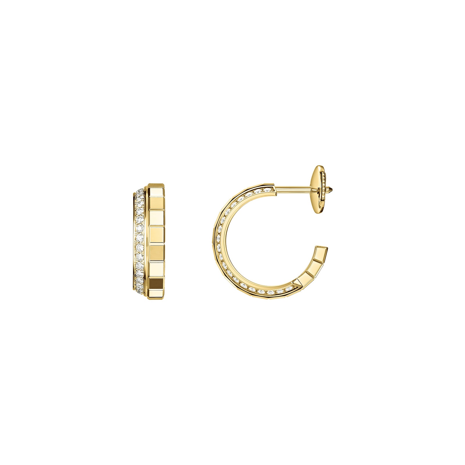 Chopard Ice Cube Yellow Gold & Diamond Hoop Earring Chopard Ice Cube Yellow Gold & Diamond Hoop Earring
