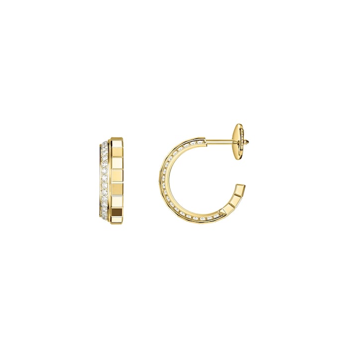 Chopard Ice Cube Yellow Gold & Diamond Hoop Earring