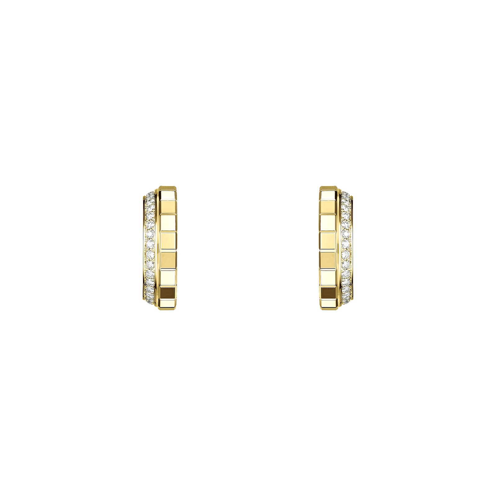 Chopard Ice Cube Yellow Gold & Diamond Hoop Earring Chopard Ice Cube Yellow Gold & Diamond Hoop Earring