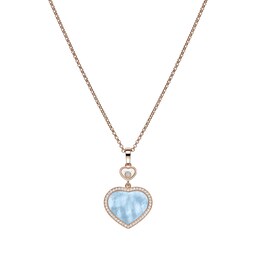 12951049 - Happy Hearts Pendant, Ethical Rose Gold, Diamonds, Turquoise Mother Of Pearl