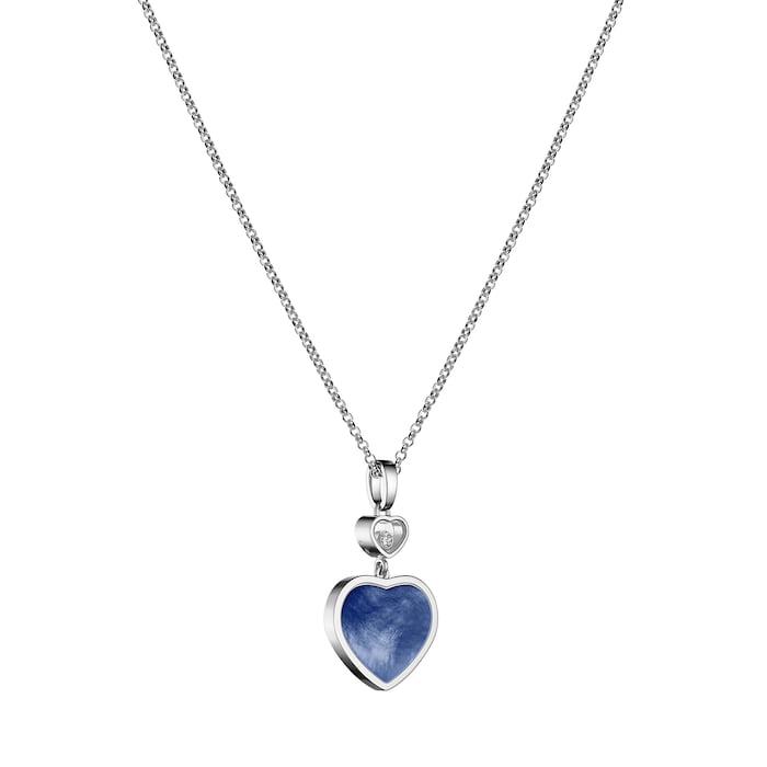 Chopard Happy Hearts Pendant, Ethical White Gold, Diamonds, Blue Mother Of Pearl