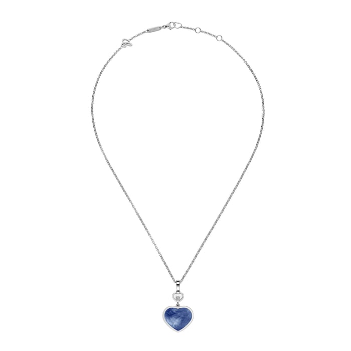 Chopard Happy Hearts Pendant, Ethical White Gold, Diamonds, Blue Mother Of Pearl