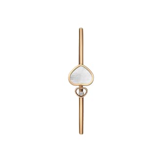 Chopard Happy Hearts Bangle In Ethical 18ct Rose Gold With Diamond And Mother Of Pearl - Size Medium Chopard Happy Hearts Bangle In Ethical 18ct Rose Gold With Diamond And Mother Of Pearl - Size Medium