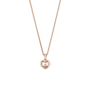 Chopard Happy Hearts Pendant In Ethical 18ct Rose Gold With Diamond