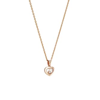 Chopard Happy Hearts Pendant In Ethical 18ct Rose Gold With Diamond Chopard Happy Hearts Pendant In Ethical 18ct Rose Gold With Diamond