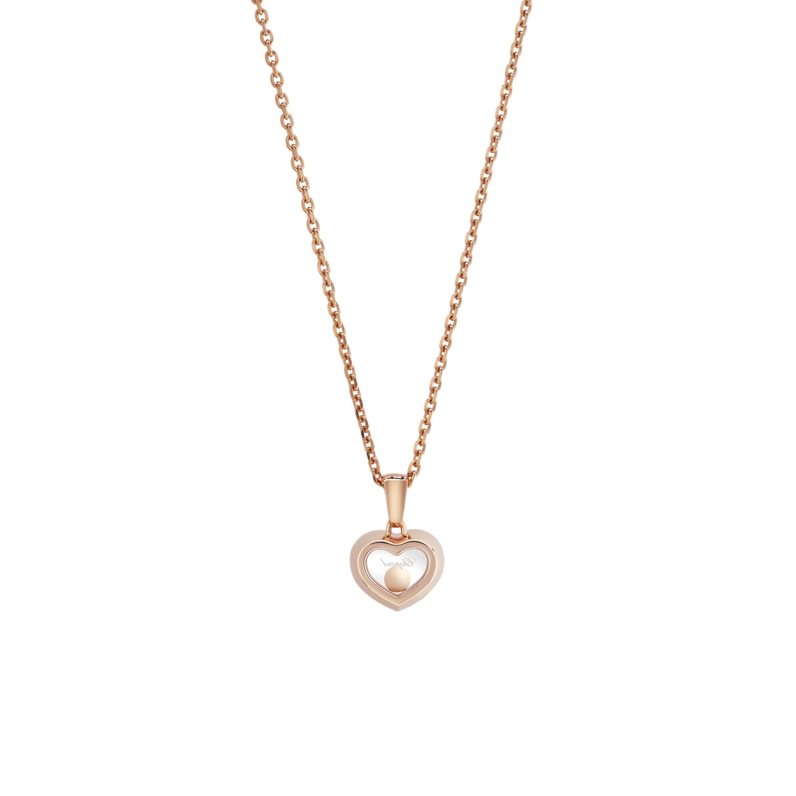 Chopard Happy Hearts Pendant In Ethical 18ct Rose Gold With Diamond Chopard Happy Hearts Pendant In Ethical 18ct Rose Gold With Diamond