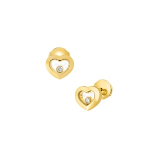 Chopard Happy Hearts Stud Earrings In Ethical 18ct Yellow Gold With Diamonds