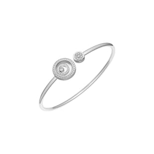 Chopard Happy Spirit Bangle In Ethical 18ct White Gold With Diamonds