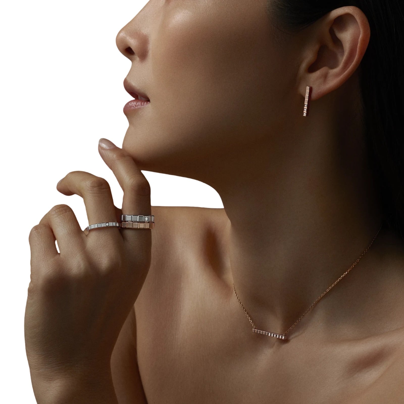 Chopard Ice Cube Ring In Ethical 18ct White Gold With Diamond