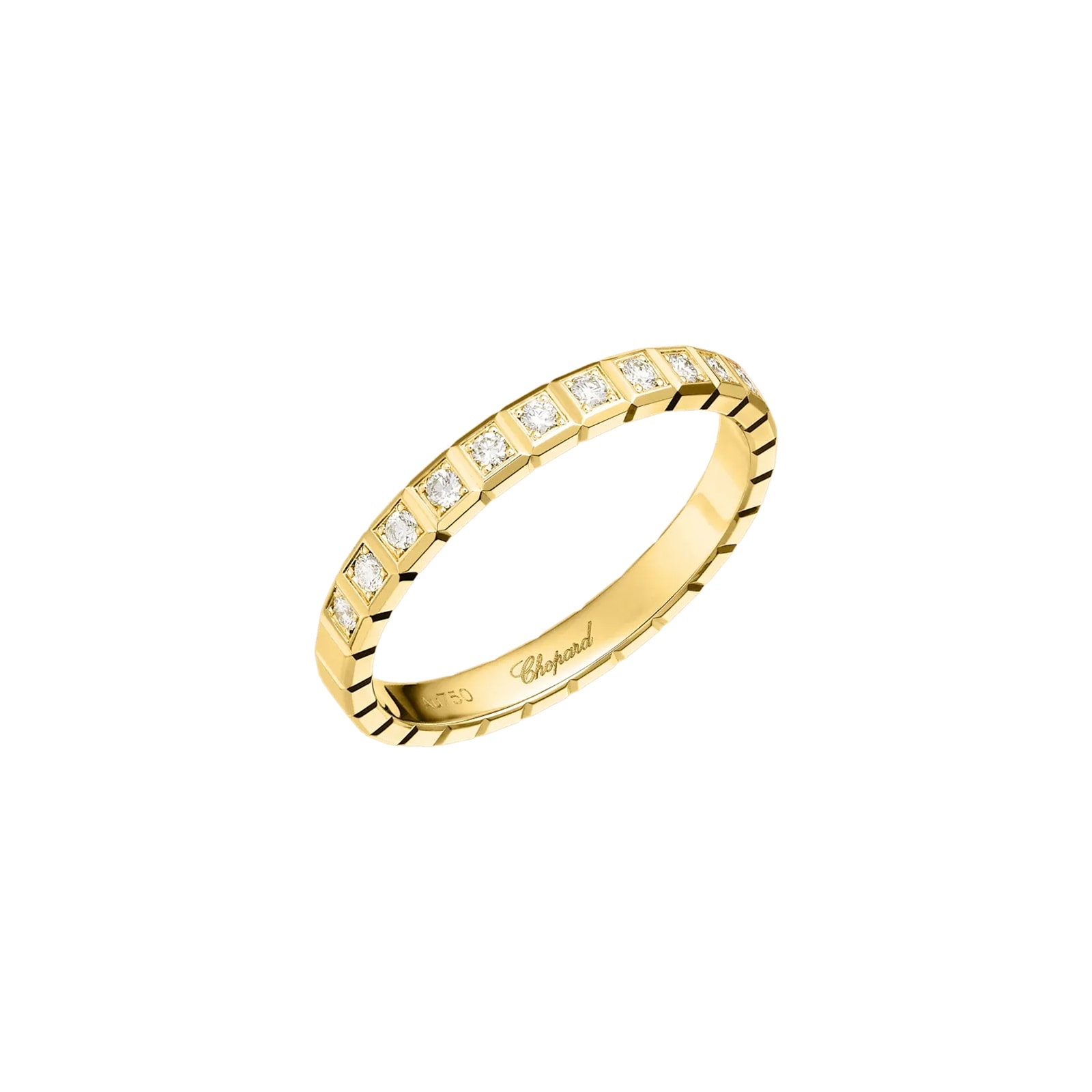 Chopard Ice Cube Ring In Ethical 18ct Yellow Gold With Half Set Diamonds