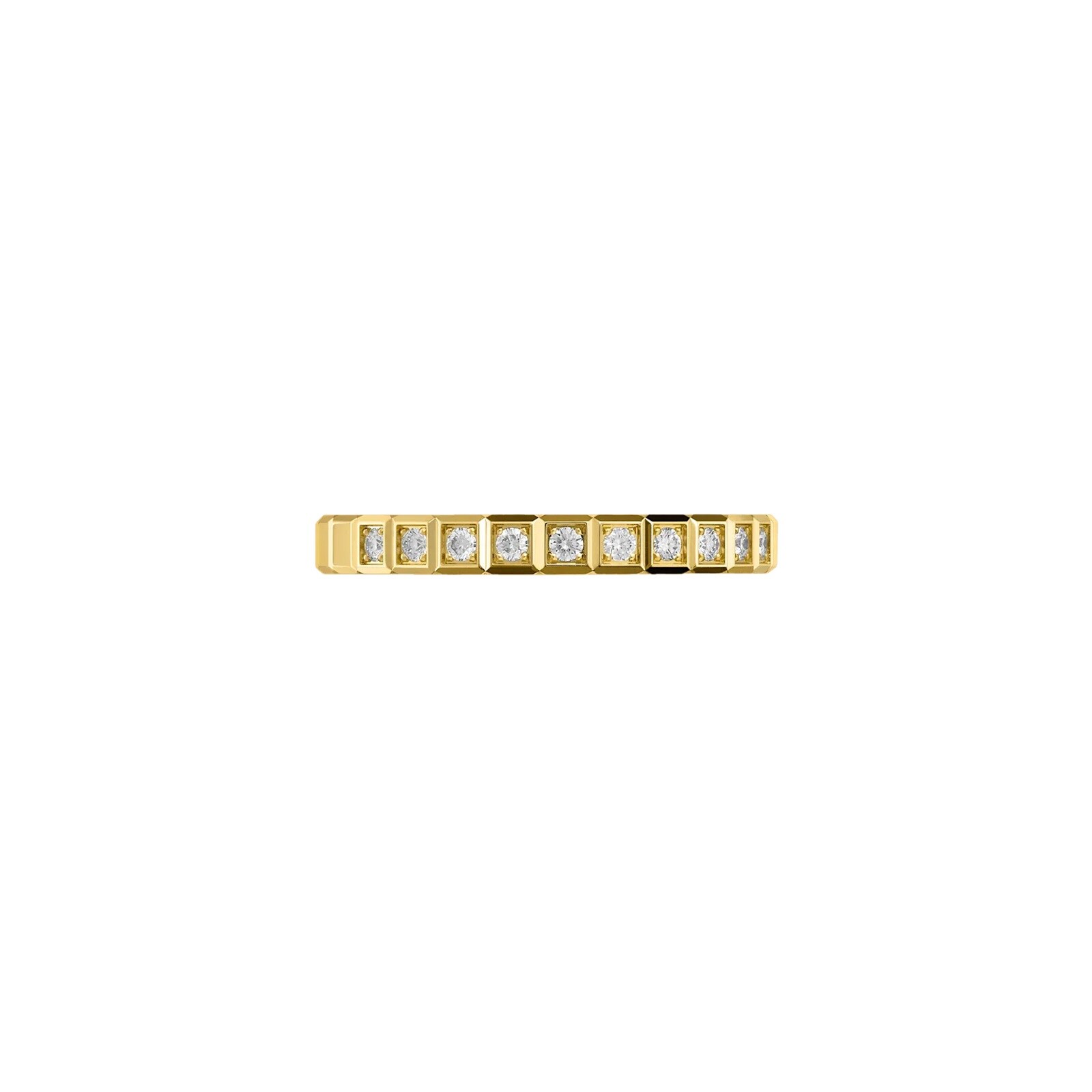 Chopard Ice Cube Ring In Ethical 18ct Yellow Gold With Half Set Diamonds