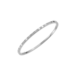 12951147 - Ice Cube Bangle In Ethical 18ct White Gold With Half Set Diamonds