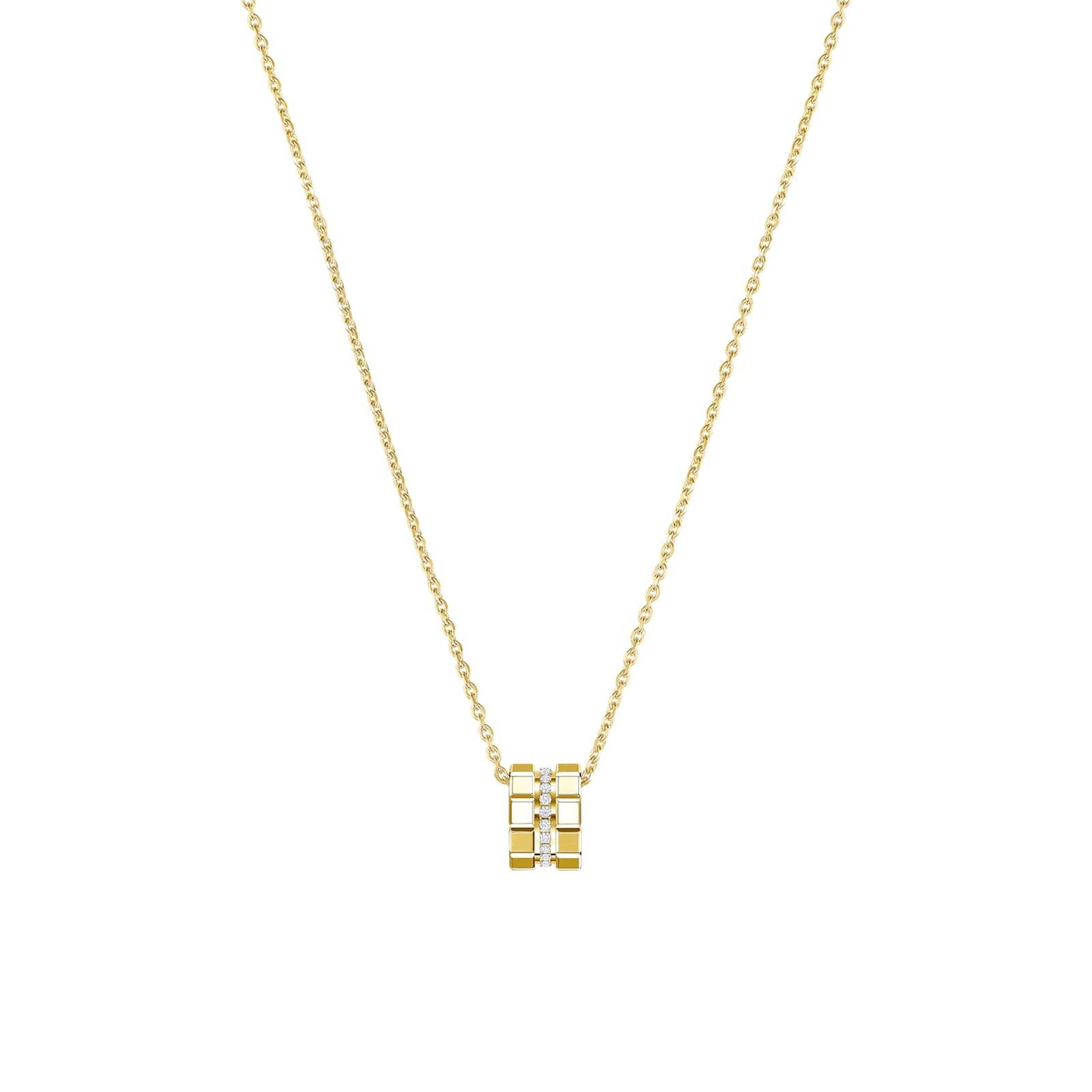 Chopard Ice Cube Pendant In Ethical 18ct Yellow Gold With Diamonds