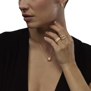 Chopard Ice Cube Pendant In Ethical 18ct Yellow Gold With Diamonds