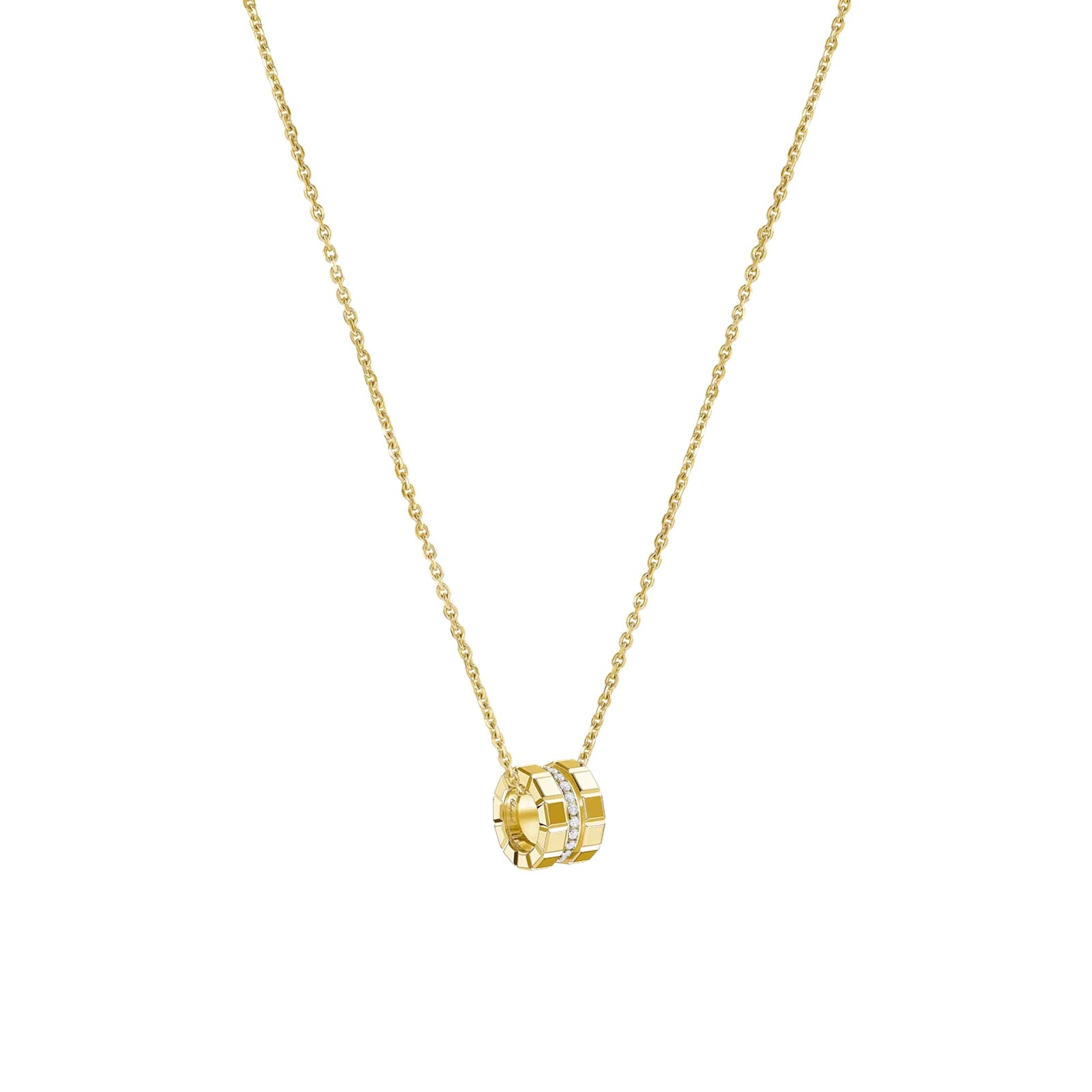 Chopard Ice Cube Pendant In Ethical 18ct Yellow Gold With Diamonds