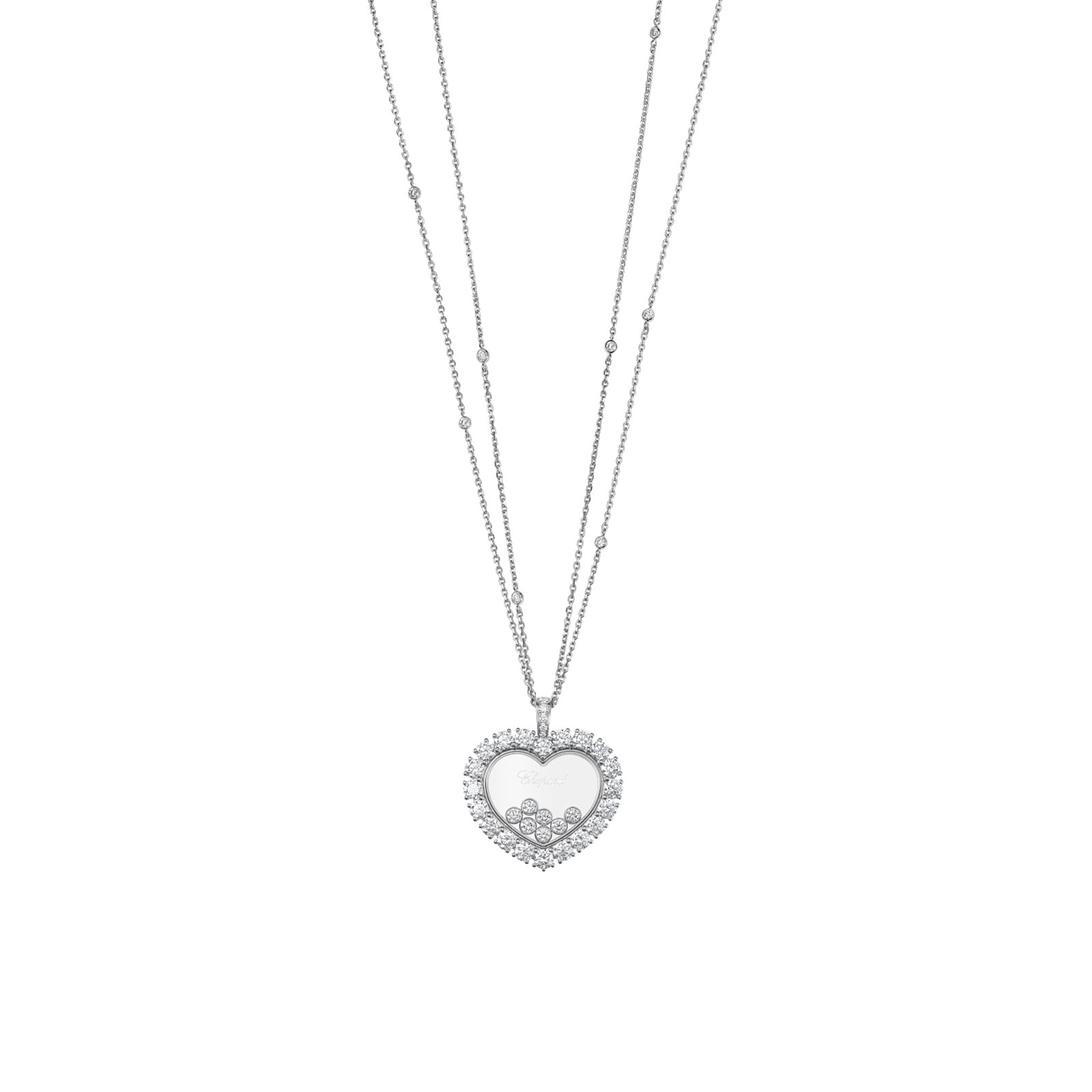 Chopard Happy Diamonds Icons Joaillerie Pendant In Ethical 18ct White Gold With Diamonds