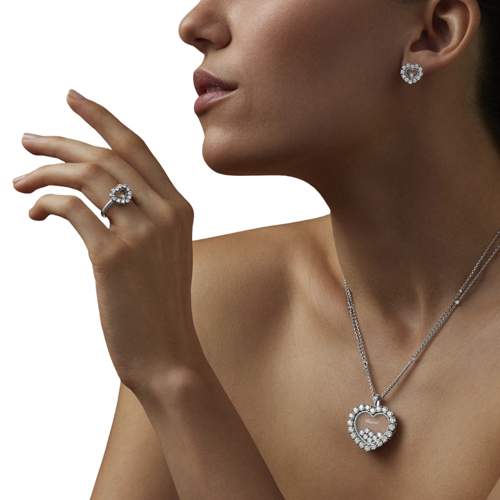 Chopard Happy Diamonds Icons Joaillerie Pendant In Ethical 18ct White Gold With Diamonds