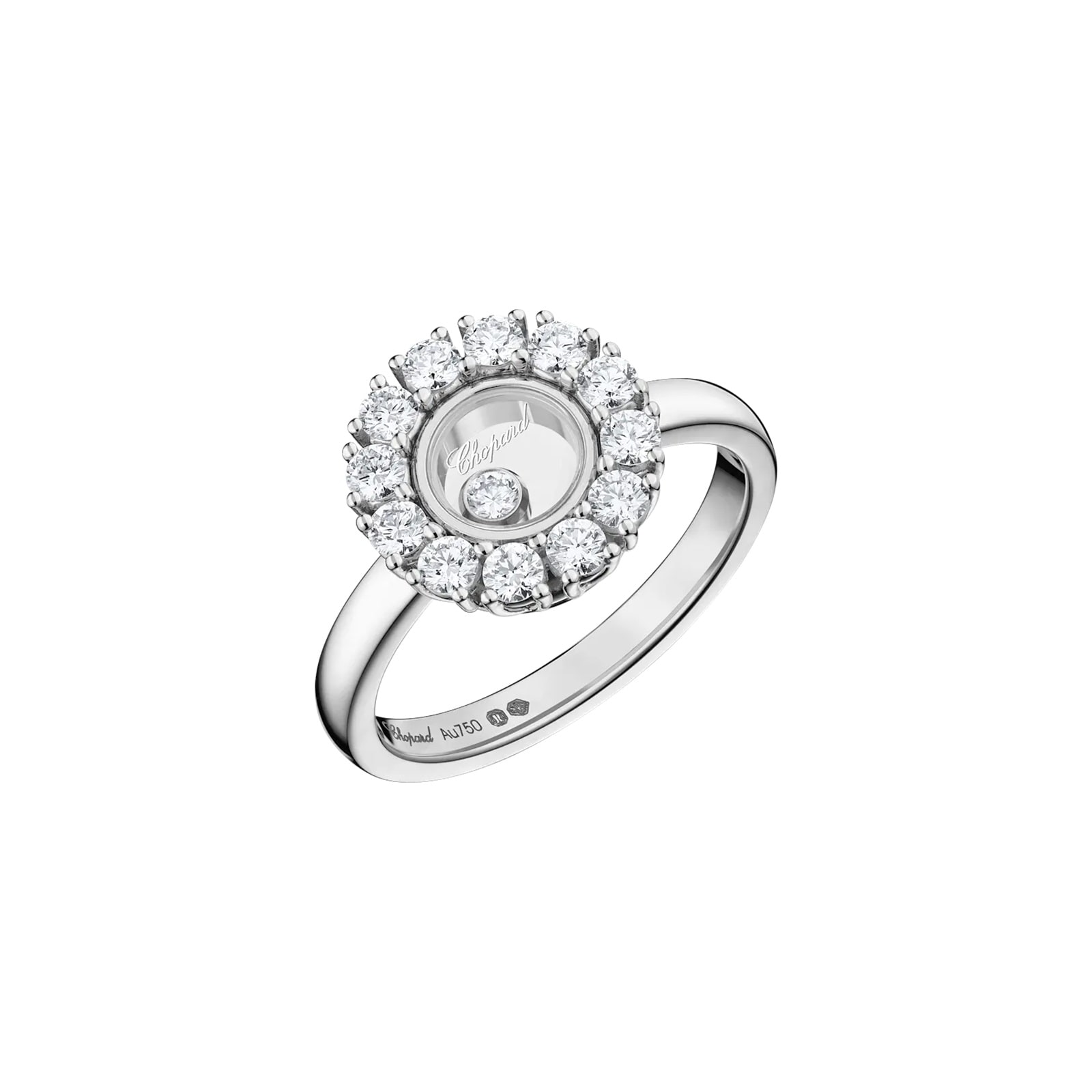 Chopard Happy Diamonds Icons Joaillerie Ring In Ethical 18ct White Gold With Diamonds
