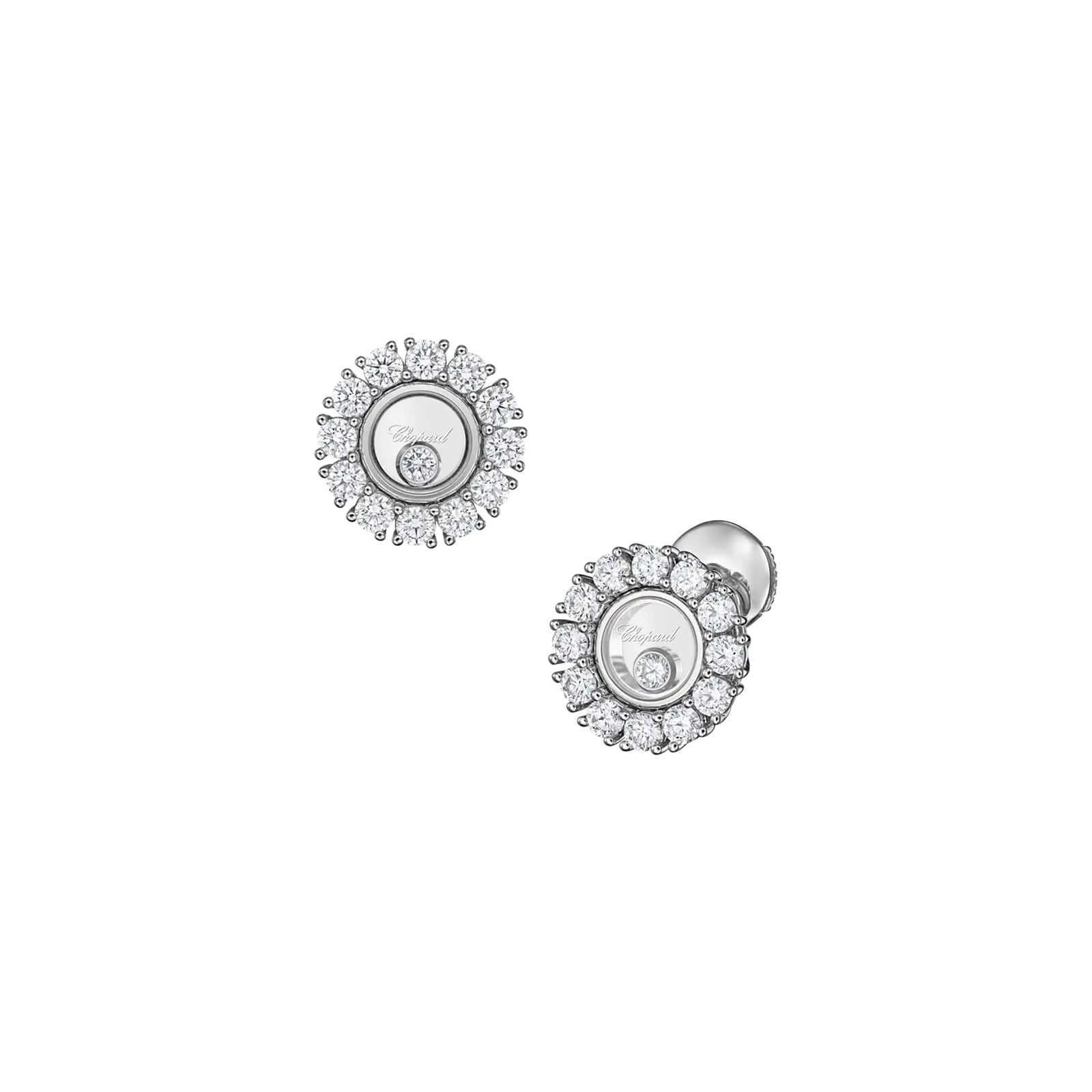 Chopard Happy Diamonds Icons Joaillerie Stud Earrings In Ethical 18ct White Gold With Diamonds
