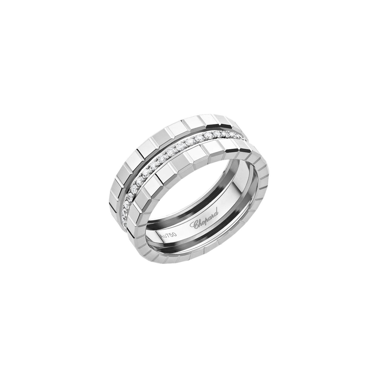 Chopard Ice Cube Ring In Ethical 18ct White Gold With Diamonds