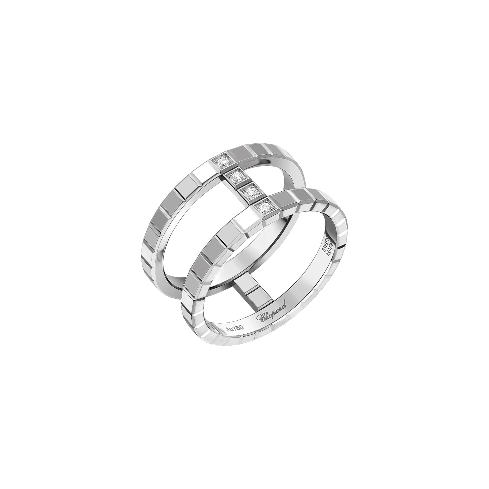 Chopard Ice Cube Ring In Ethical 18ct White Gold With Diamonds