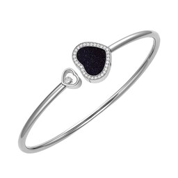 12951164 - Happy Hearts Bangle In Ethical 18ct Rose Gold With Diamonds