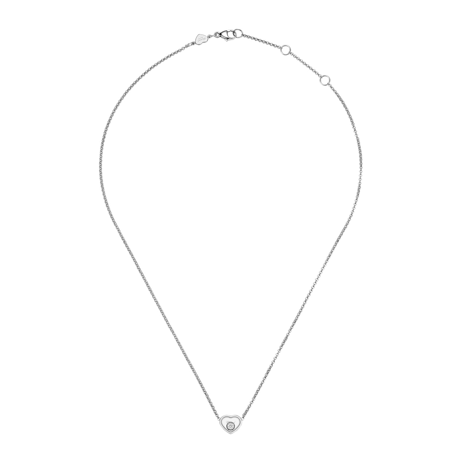 Chopard My Happy Hearts Necklace In Ethical 18ct Rose Gold With Diamonds