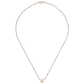 Chopard My Happy Hearts Necklace In Ethical 18ct Rose Gold With Diamonds