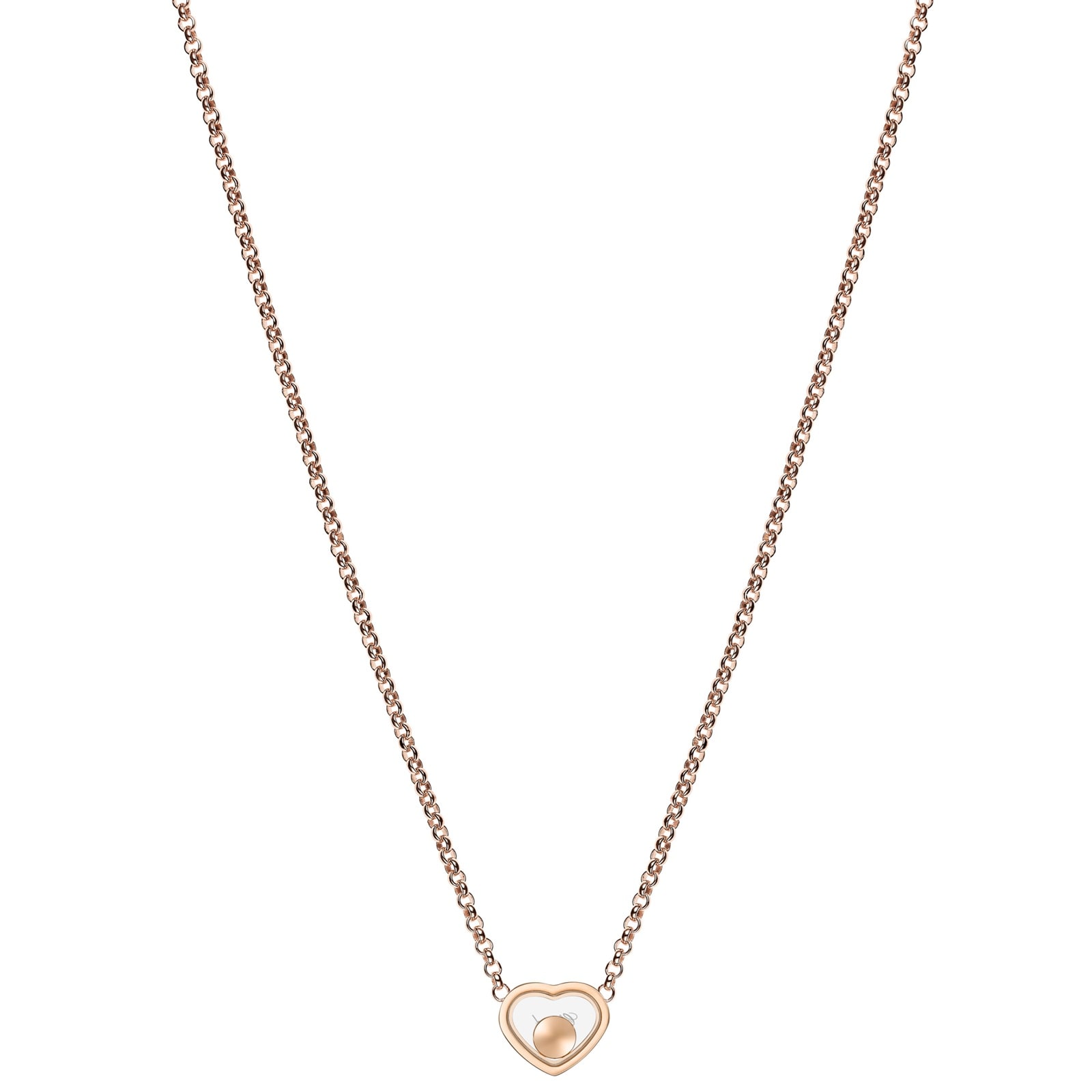 Chopard My Happy Hearts Necklace In Ethical 18ct Rose Gold With Diamonds Chopard My Happy Hearts Necklace In Ethical 18ct Rose Gold With Diamonds