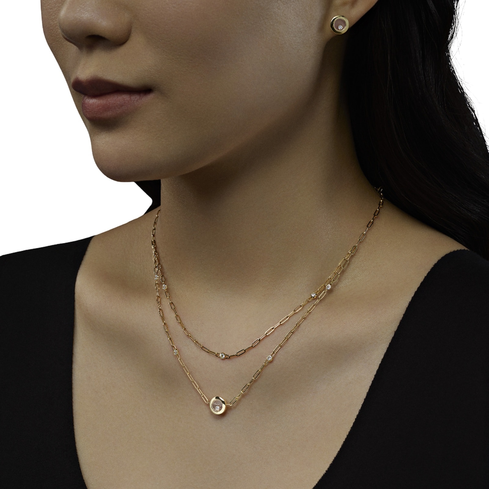 Chopard Happy Diamonds Necklace In Ethical 18ct Yellow Gold With Diamonds